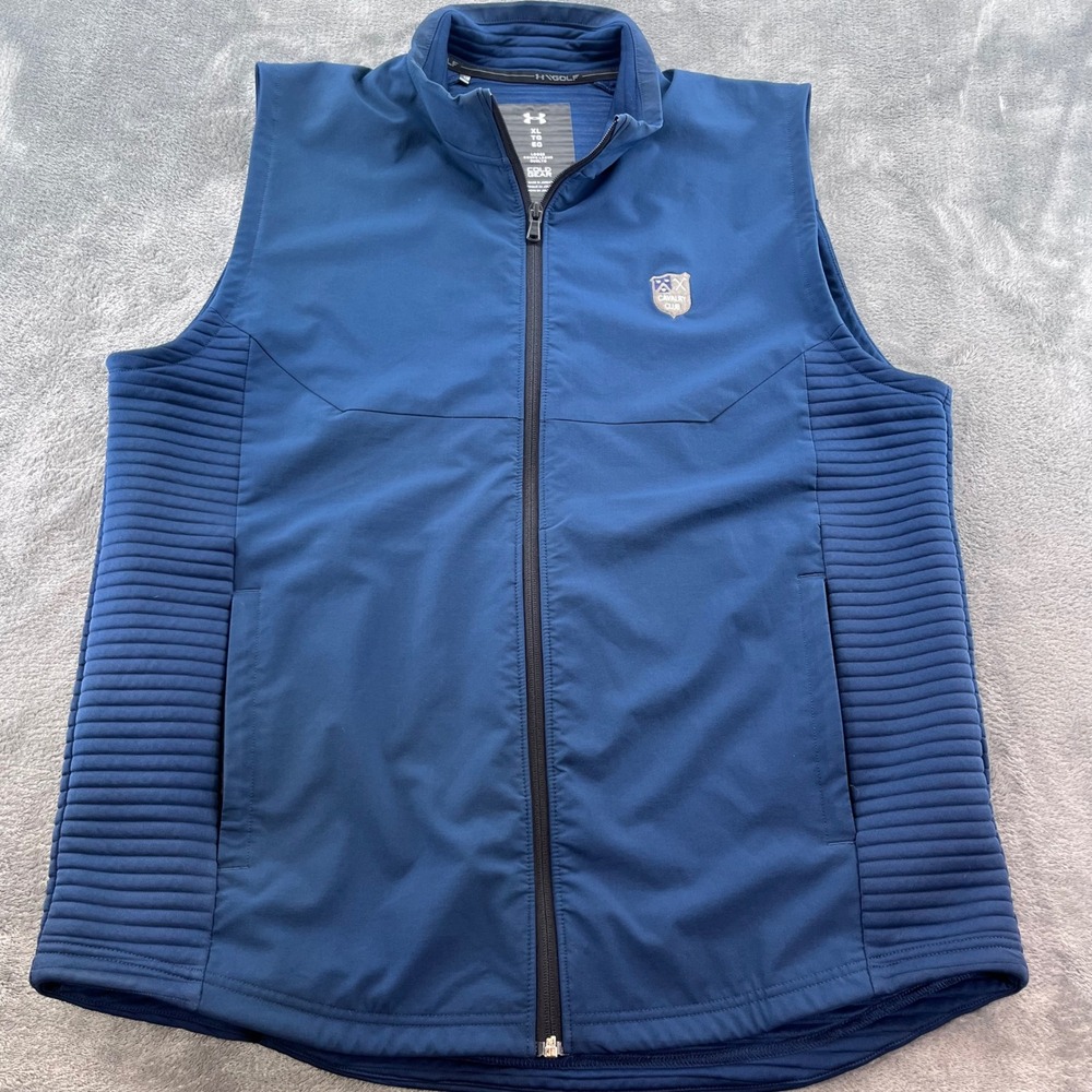 Under Armour Golf ColdGear Storm Vest Mens XL Navy Blue Cavalry Club Full Zip